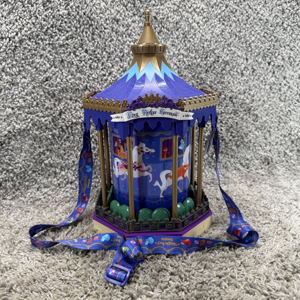 Disneyland King Arthur Carrousel Light Up Popcorn Bucket Disney Parks Lanyard
